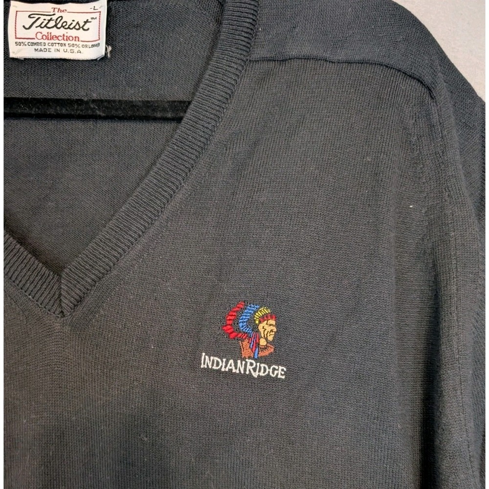 New Vtg Titleist Collection V Neck Cotton Golf Sweater Indian Ridge Large USA‎ - Picture 4 of 9